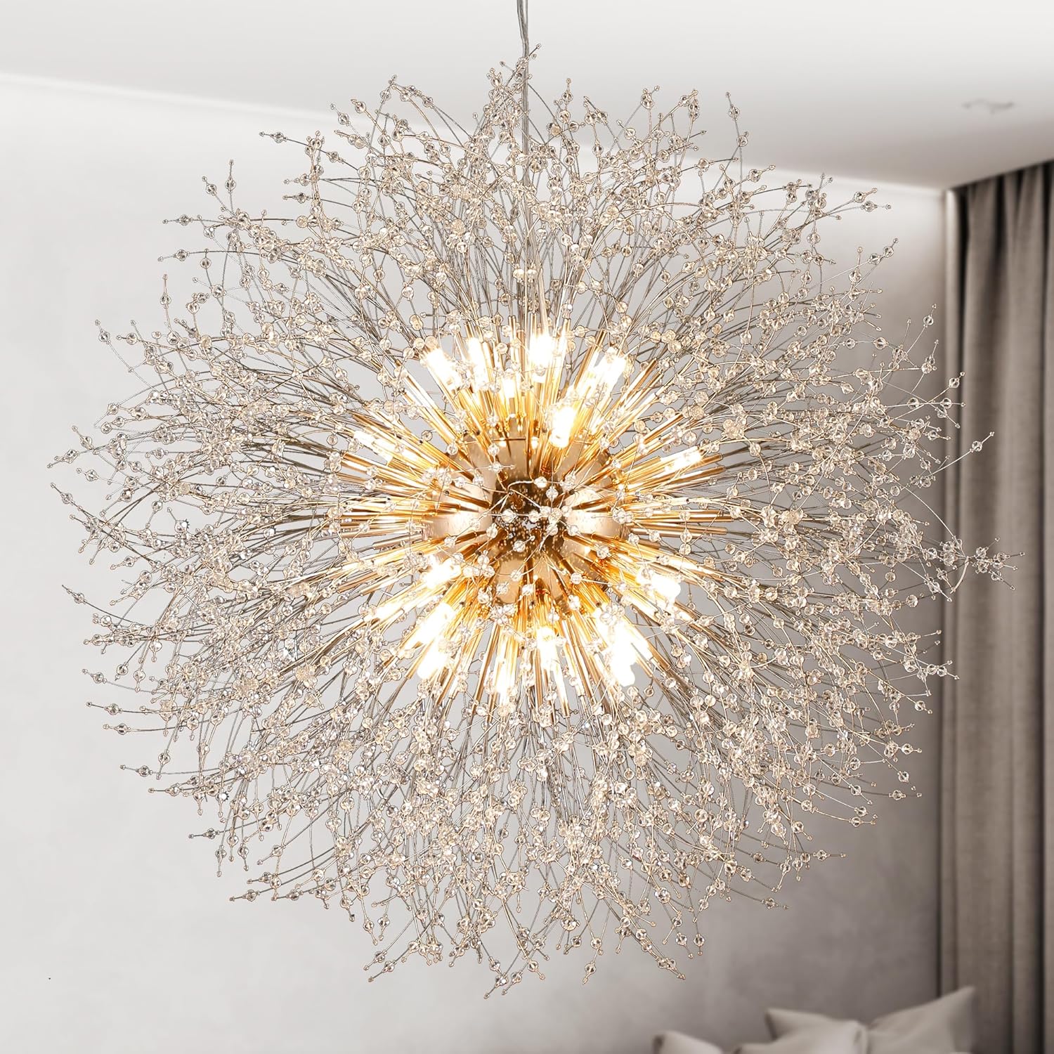 Luxe Gold Chandelier — 24-Light — D39.37” 24-Light
