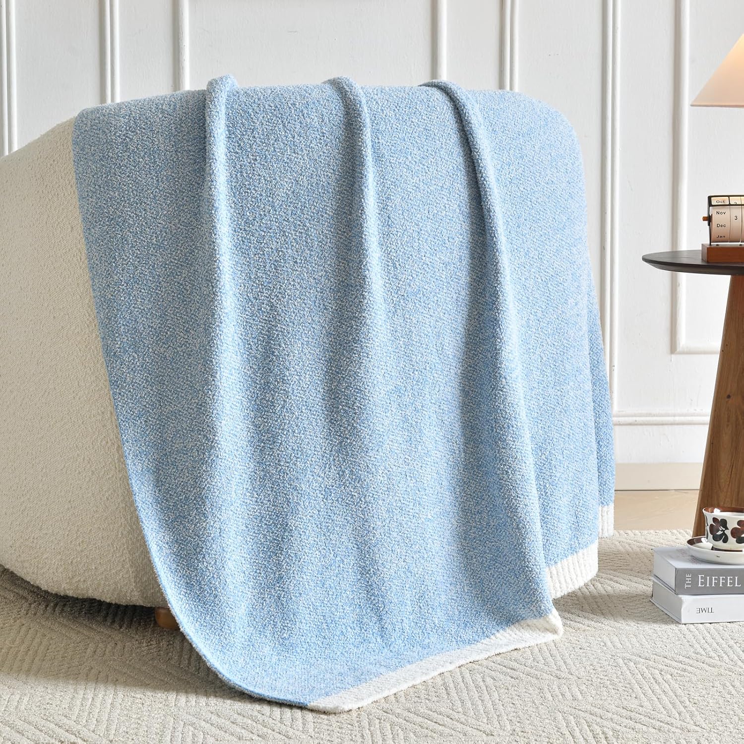 Knit Beige Throw Pillow — 50" - View 7