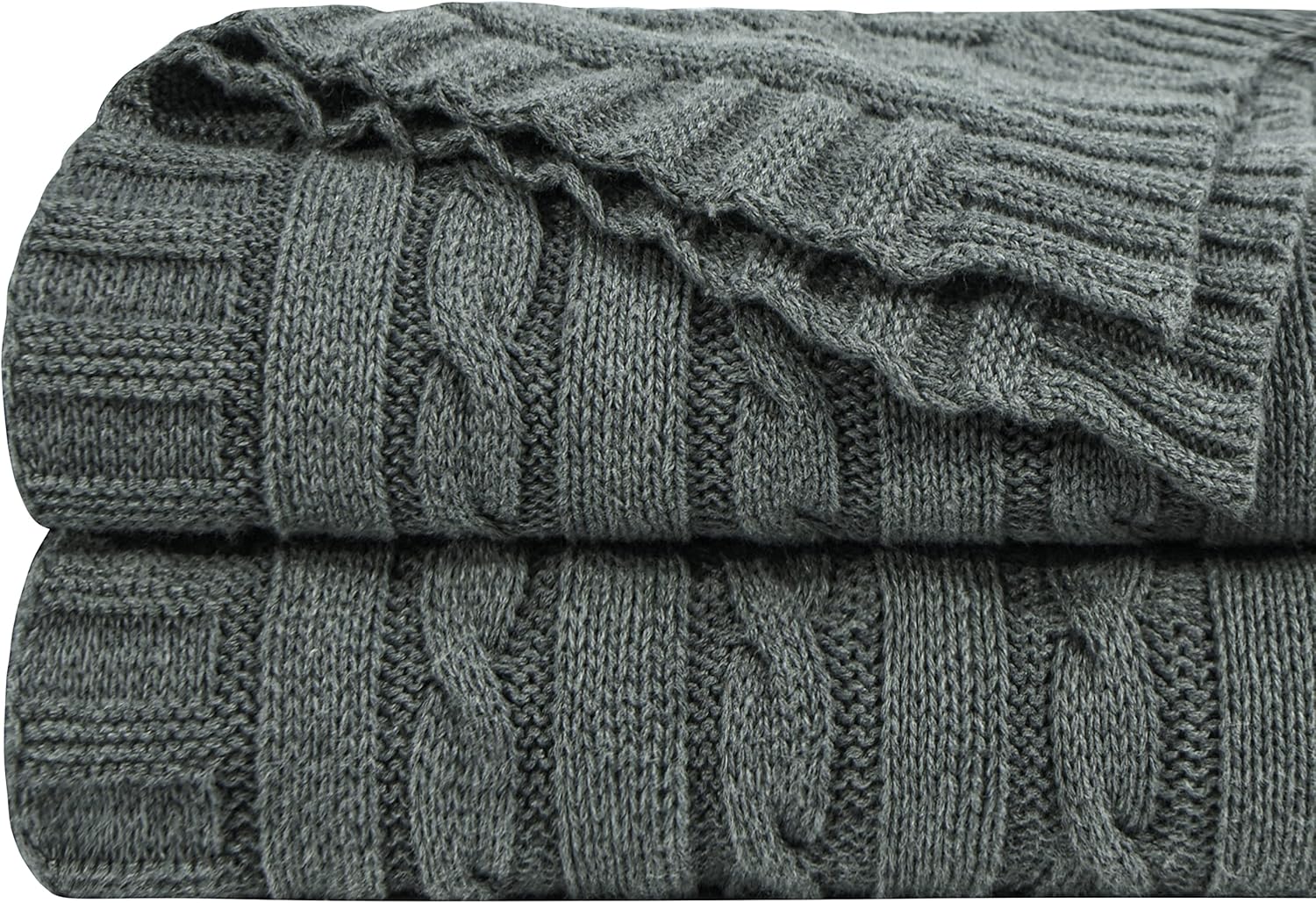 Knit Beige Throw Pillow — 51" — Twin(60"x80")