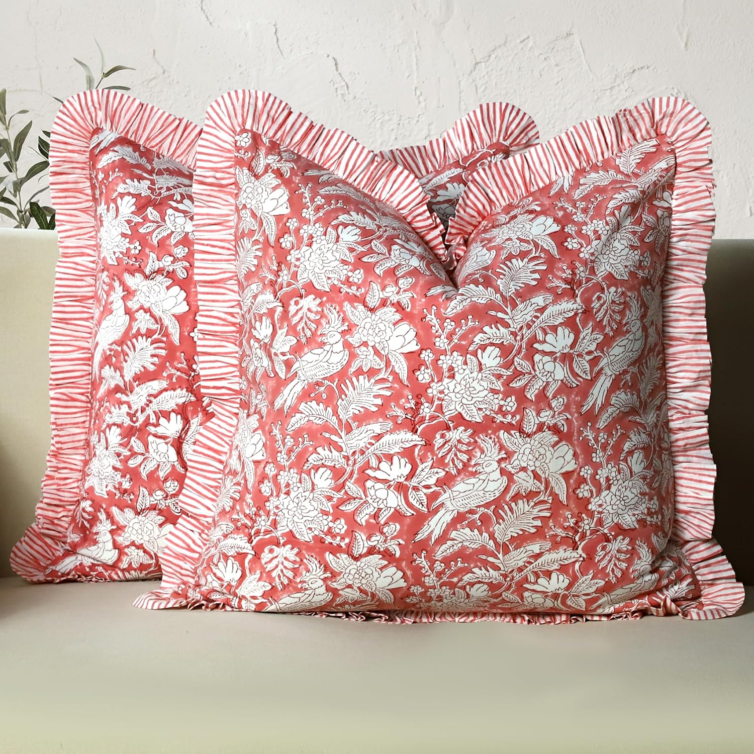 Boho Blue Throw Pillow — 20" — 16" x 16" (Pack of 2)