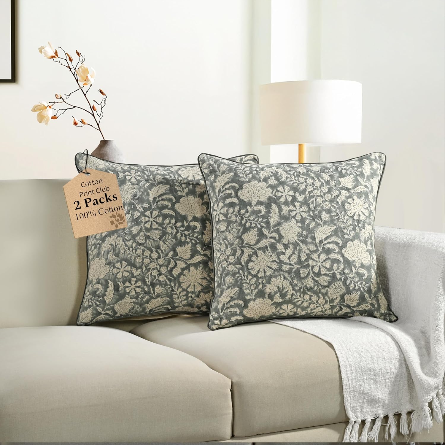 Boho Beige Cushion Cover — 20" — 20" x 20" (Pack of 2)