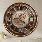 Oversized Farmhouse Brown Wall Clock — 24" — 24 Inch Brown With Roman Numerals