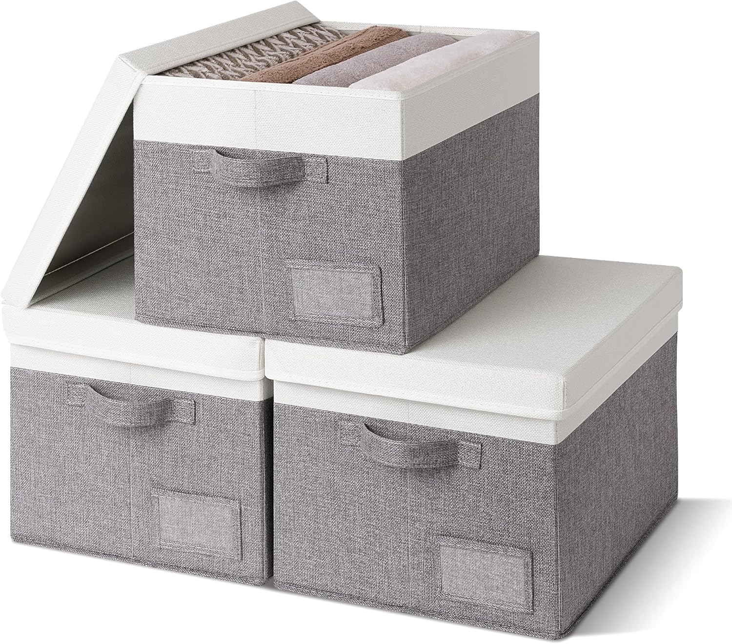 Linen Beige Storage Bin — Large