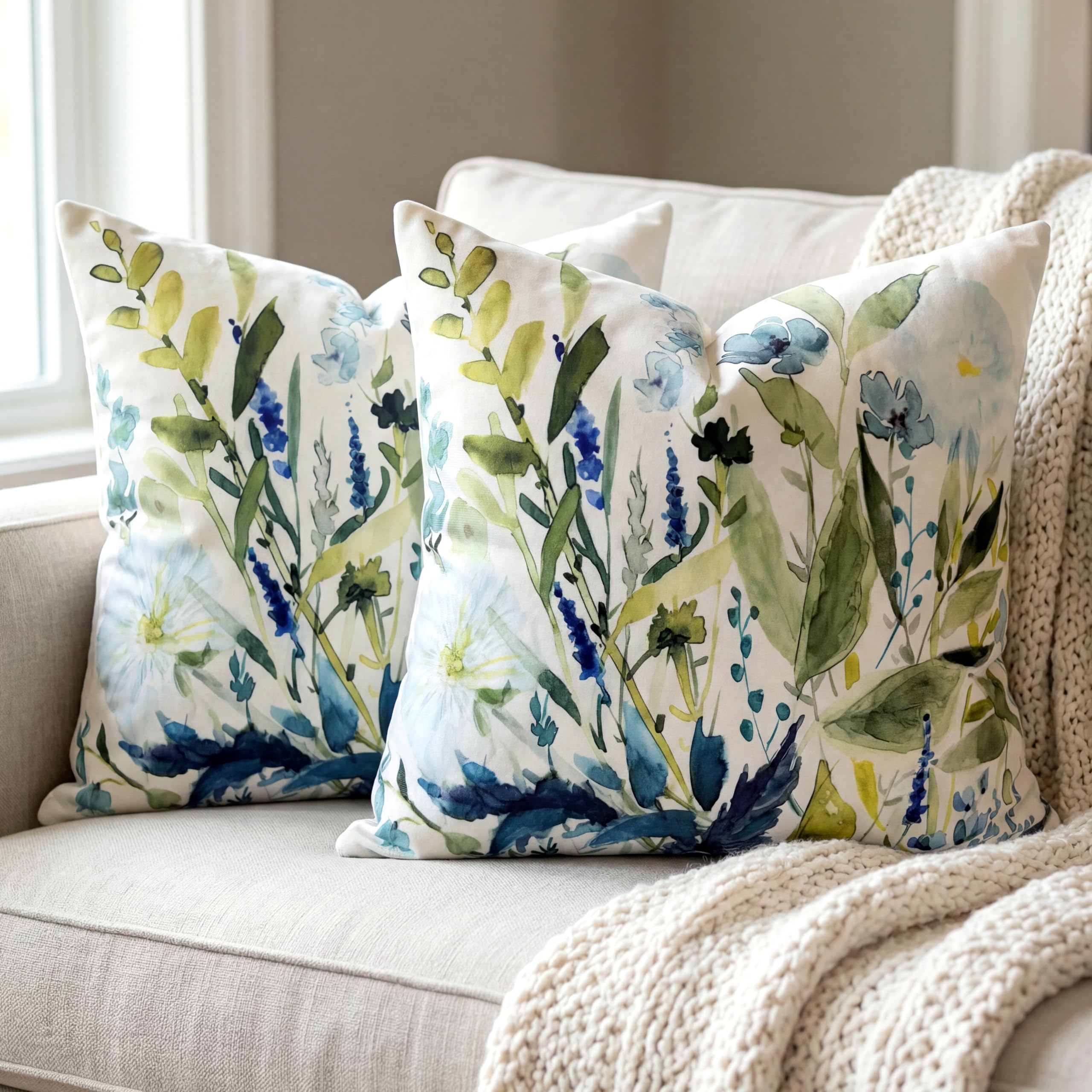 Velvet Boho Green Throw Pillow Cover — 18"