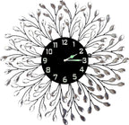 Luxe Black Wall Clock — 25" — Black Dial/Number