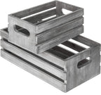 Farmhouse Brown Storage Basket — Set of 2 — Light Gray