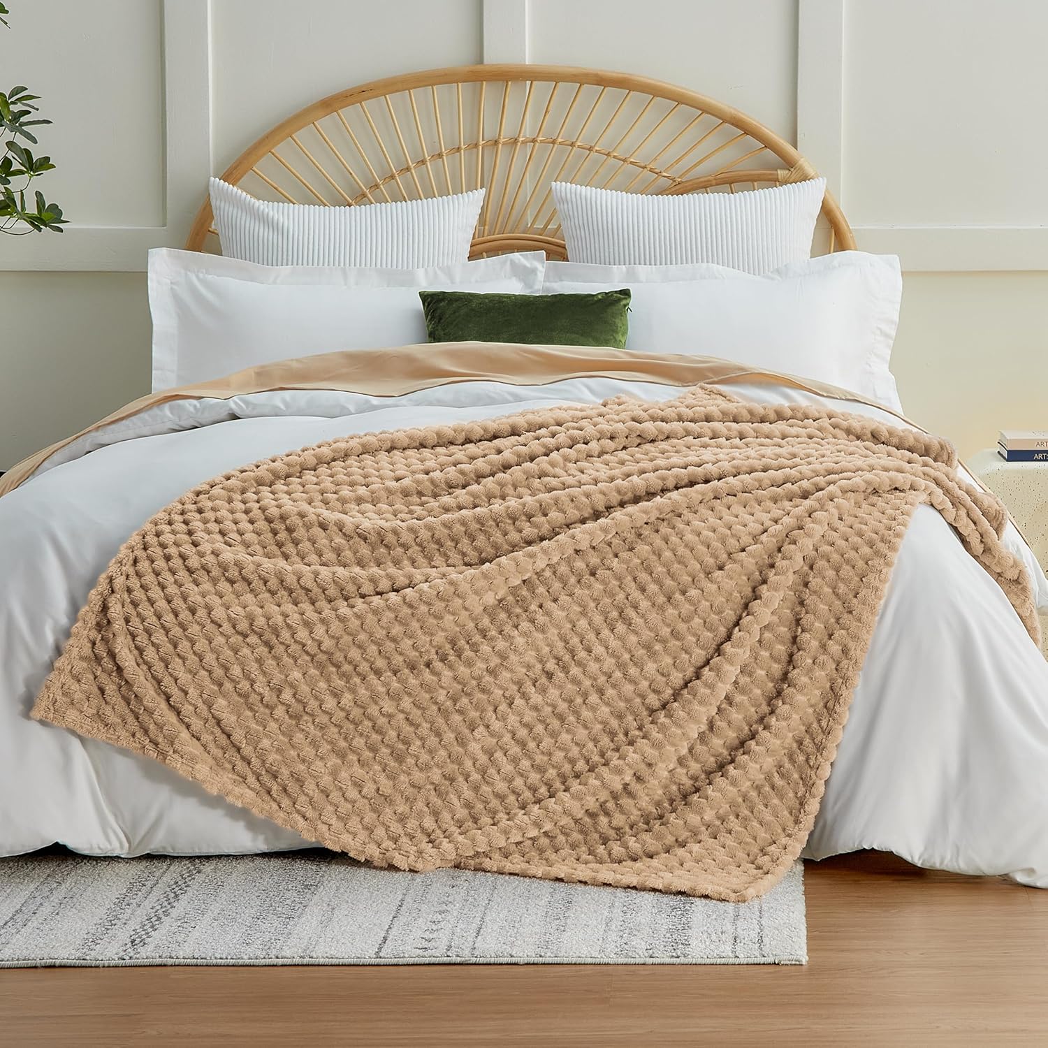 Beige Throw Pillow — 50" — Brown