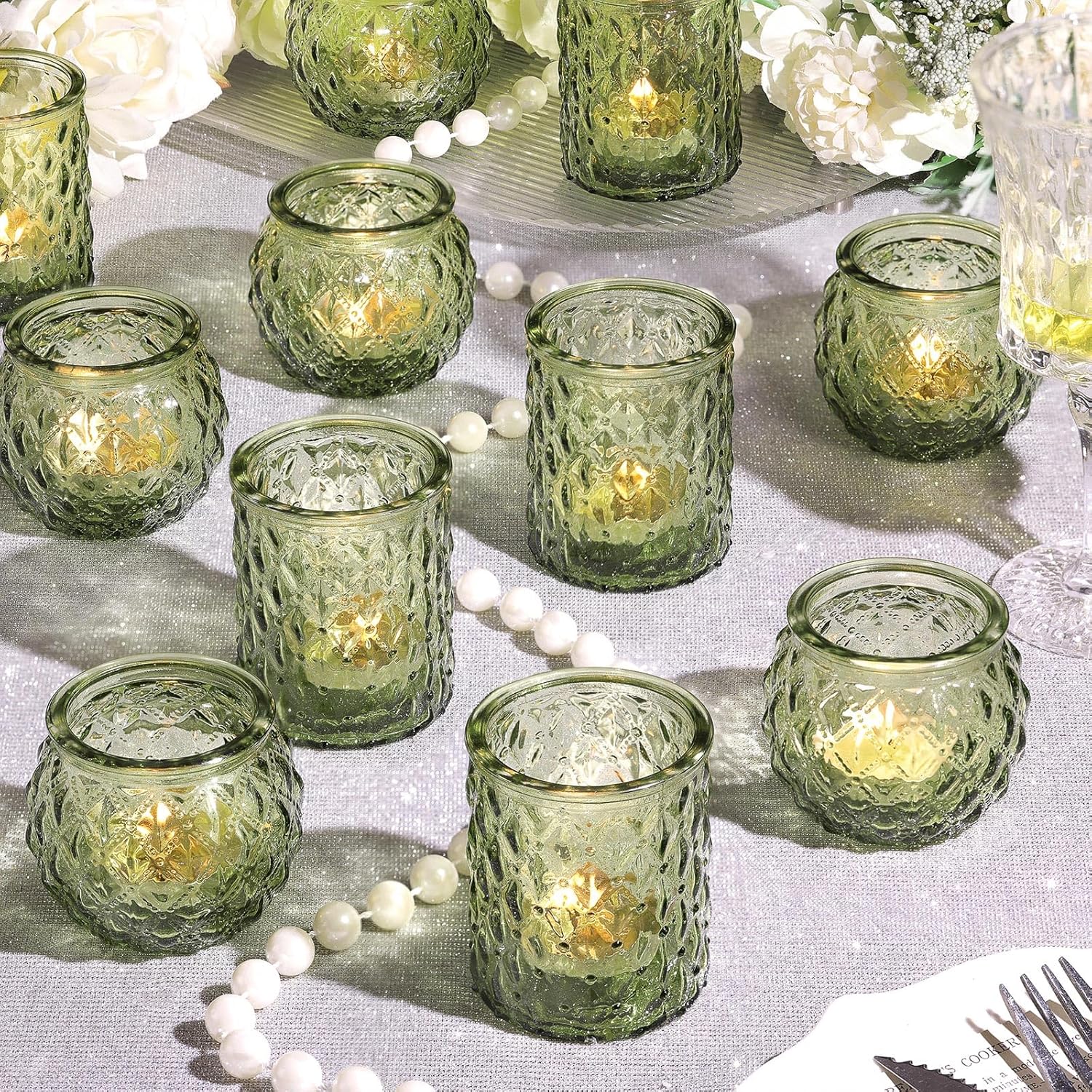 Luxe Blue Candle — Green