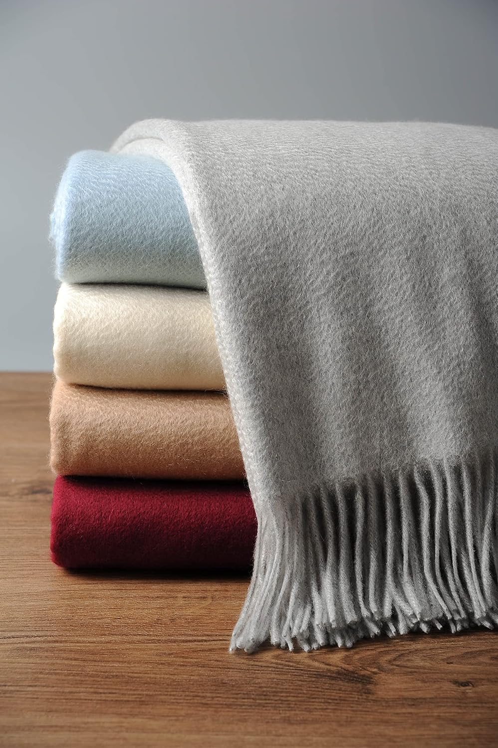 Beige Throw Pillow — Lt. Heather Grey