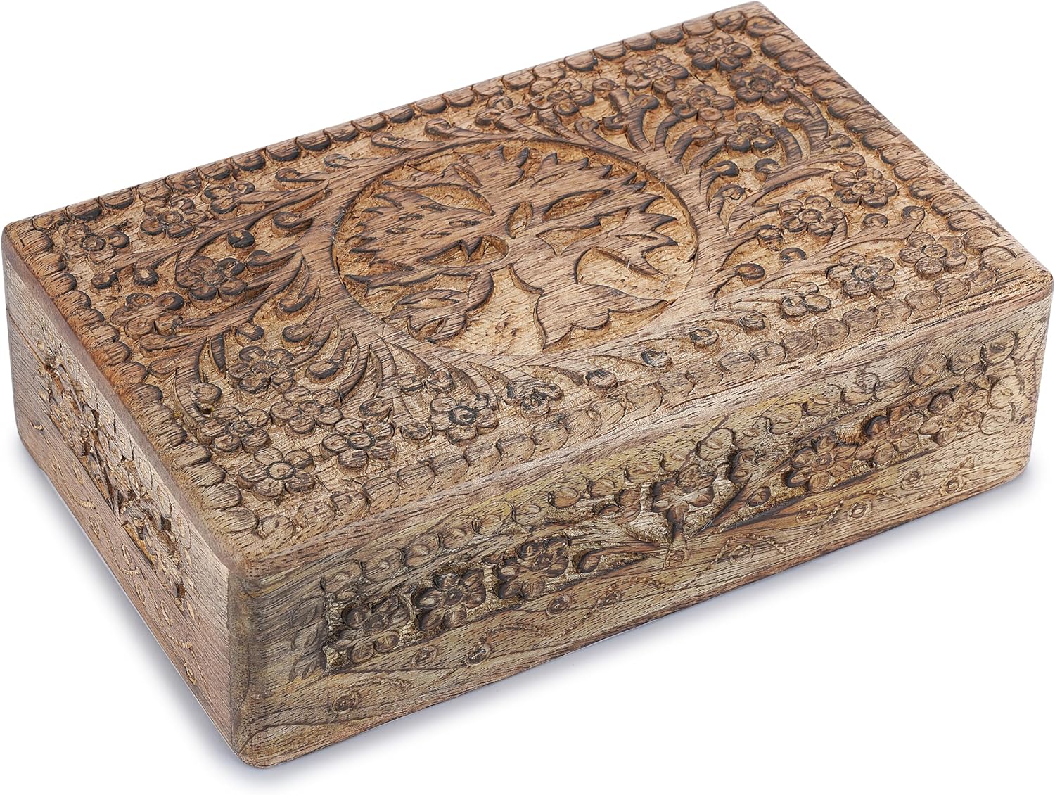 Handcrafted Wood Storage Basket — 5" — Center Small Tree