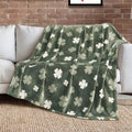 Beige Throw Pillow — 50" — Clover Toss Green