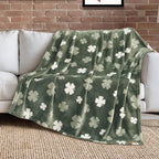 Beige Throw Pillow — 50" — Clover Toss Green