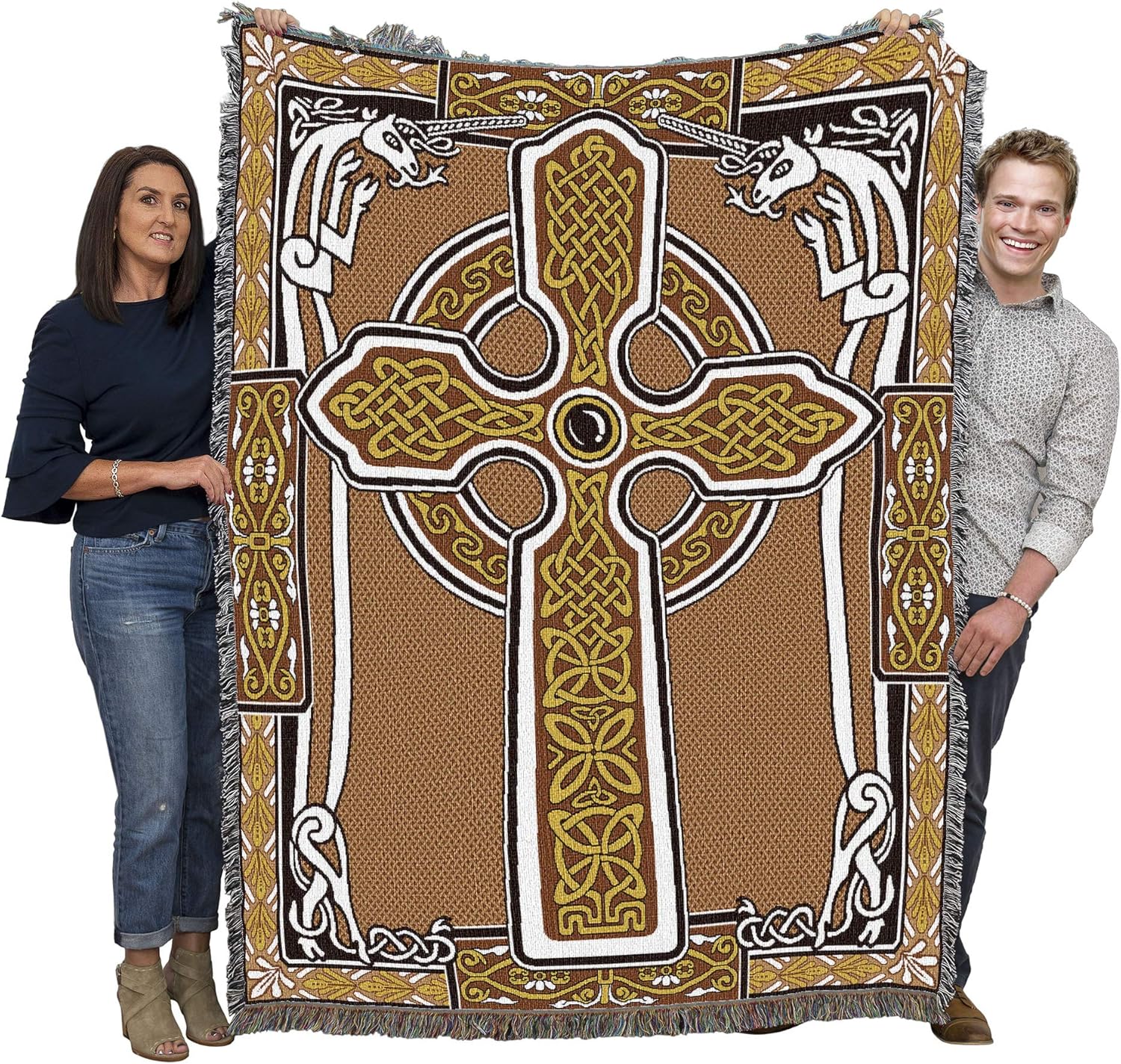 Boho Blue Wall Art — 72x54 — Unicorn Brown