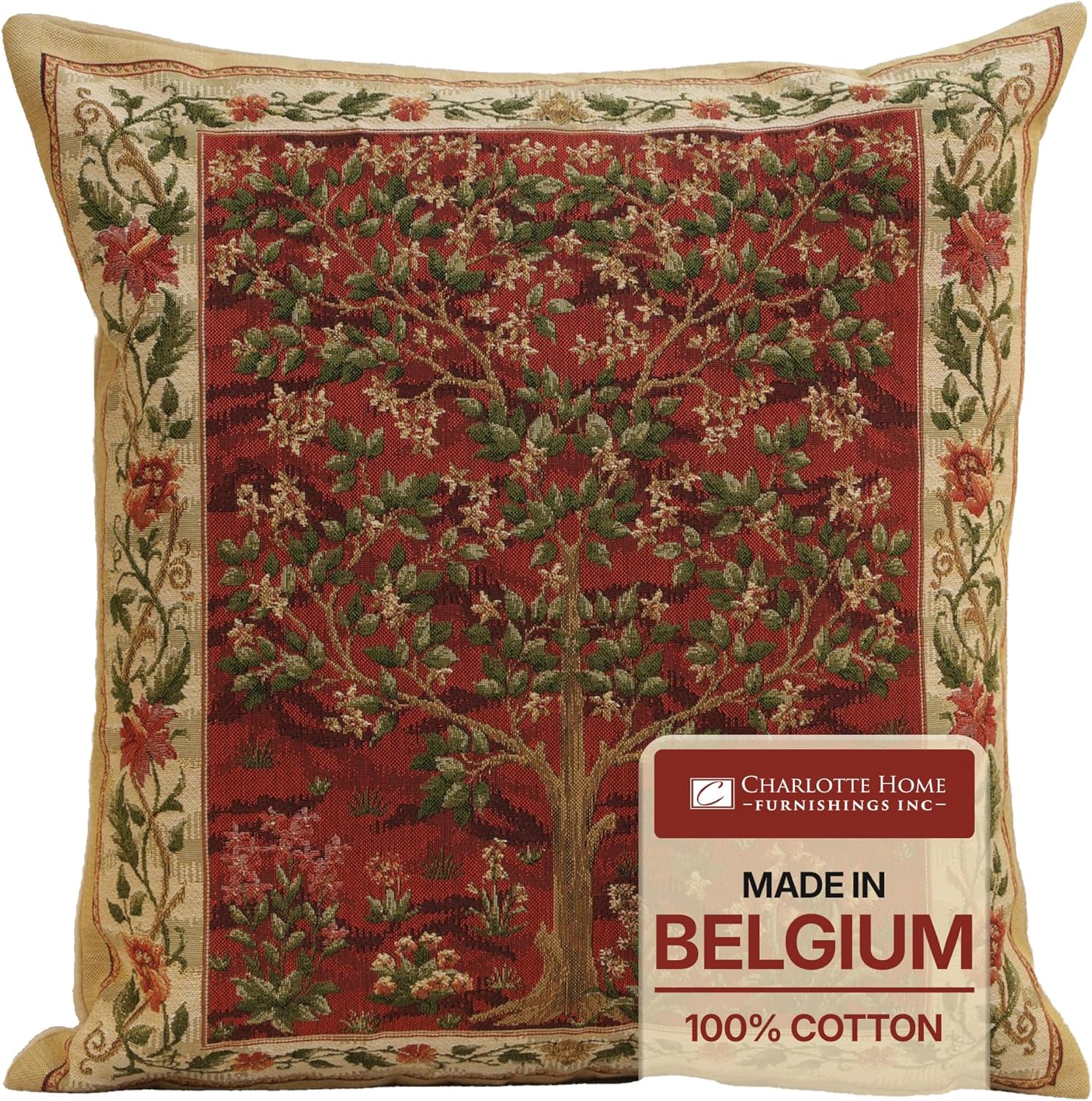 Vintage Boho Black Throw Pillow Cover — 18x18 — Brown,cream,green,red,beige