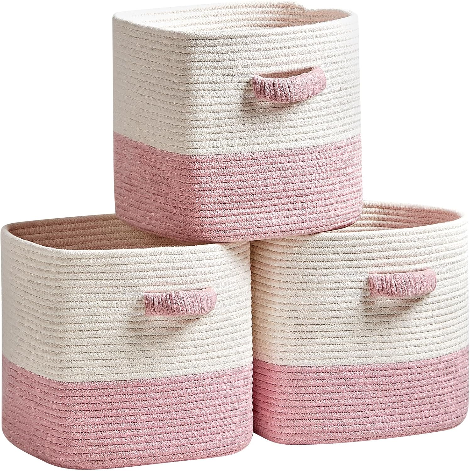 Boho Beige Vase — 11" — White & Pink