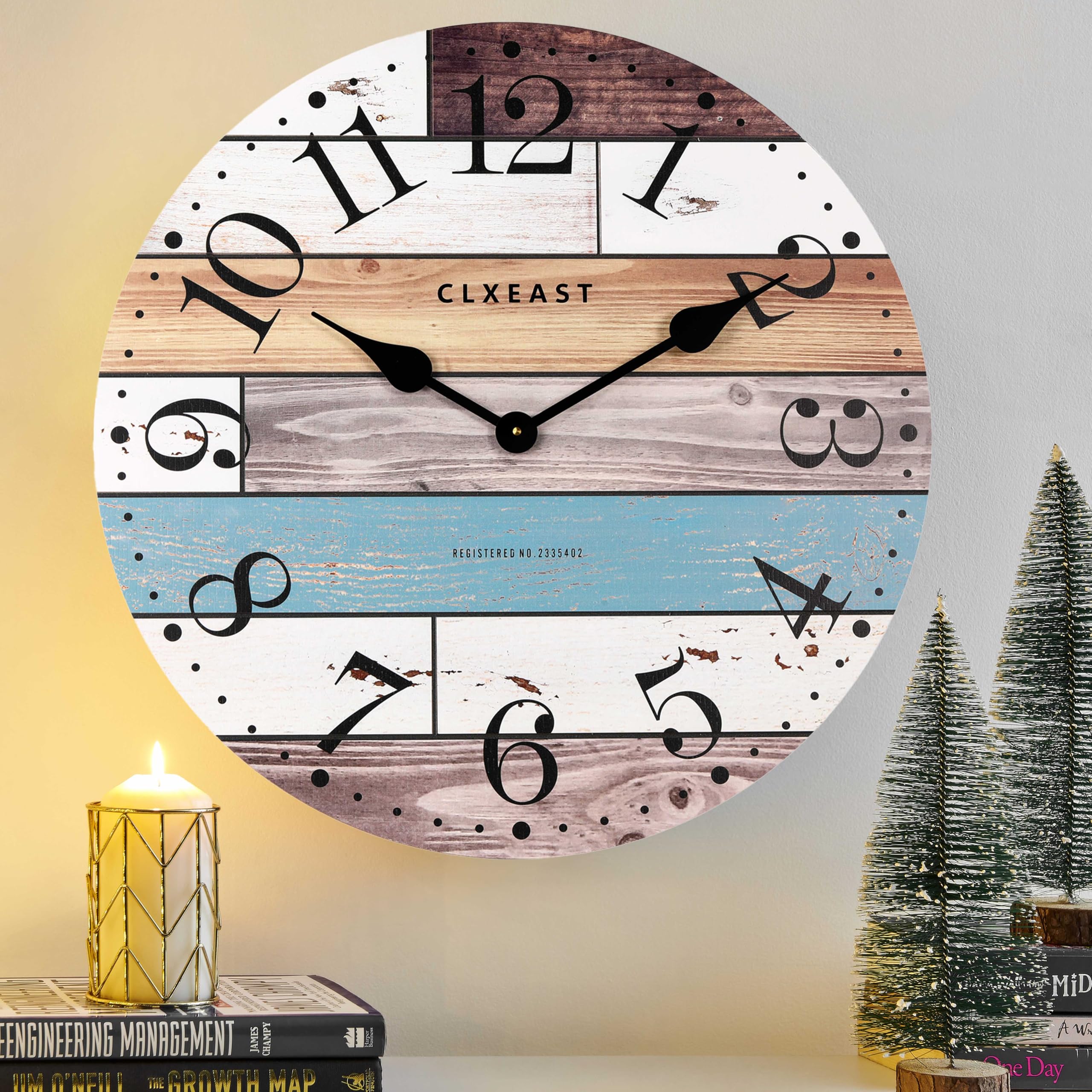 Farmhouse Wood Wall Clock — 24"