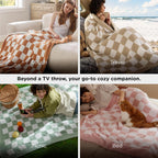 Knit Beige Throw Pillow — 50" - View 5
