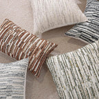 Chenille Boho Beige Throw Pillow Cover — 18" - View 7