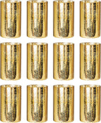 Luxe Gold Pillar Candle — Set of 12 — Gold