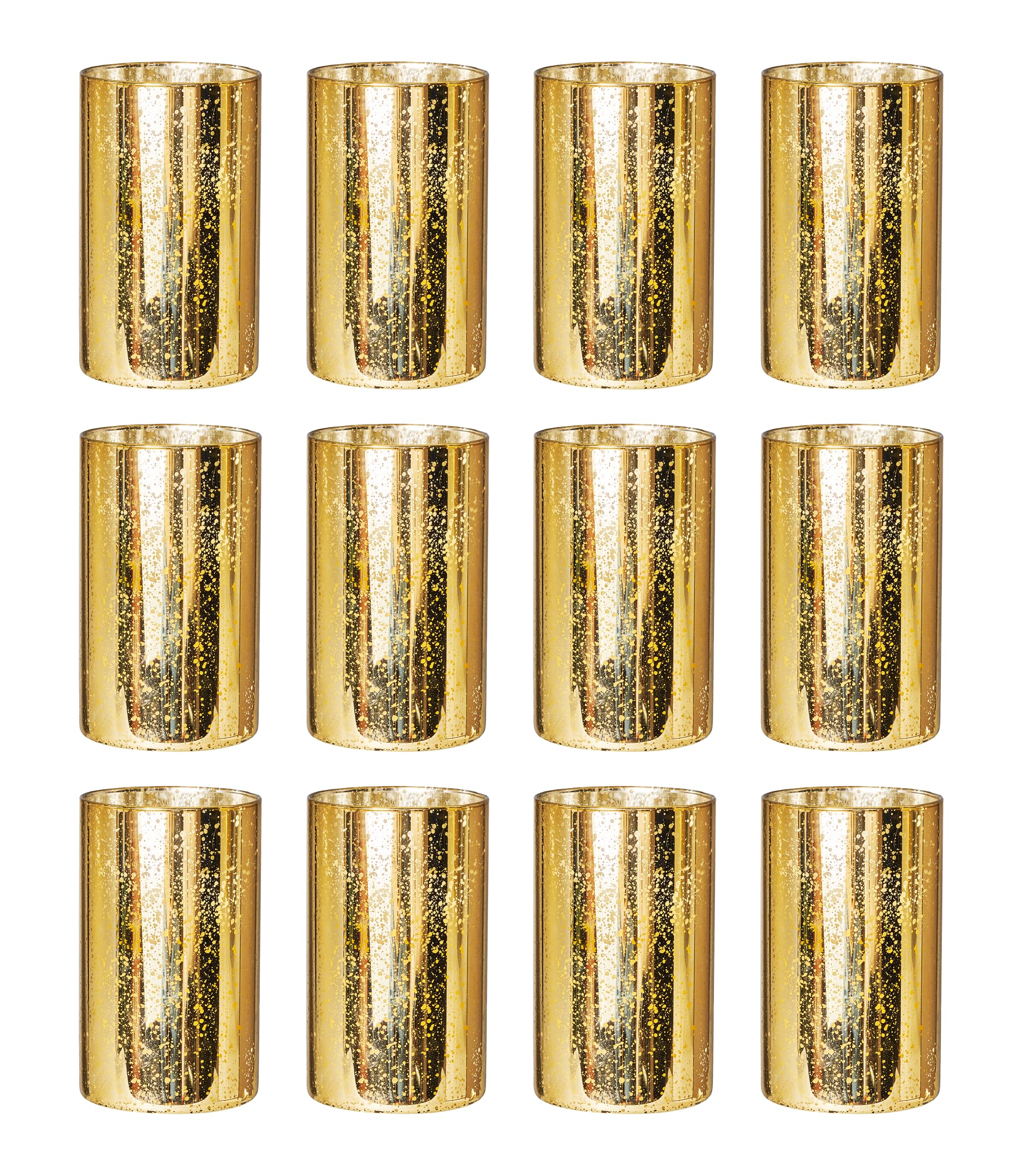 Luxe Gold Pillar Candle — Set of 12