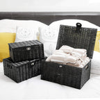 Boho Black Storage Basket — Set of 3 - View 2