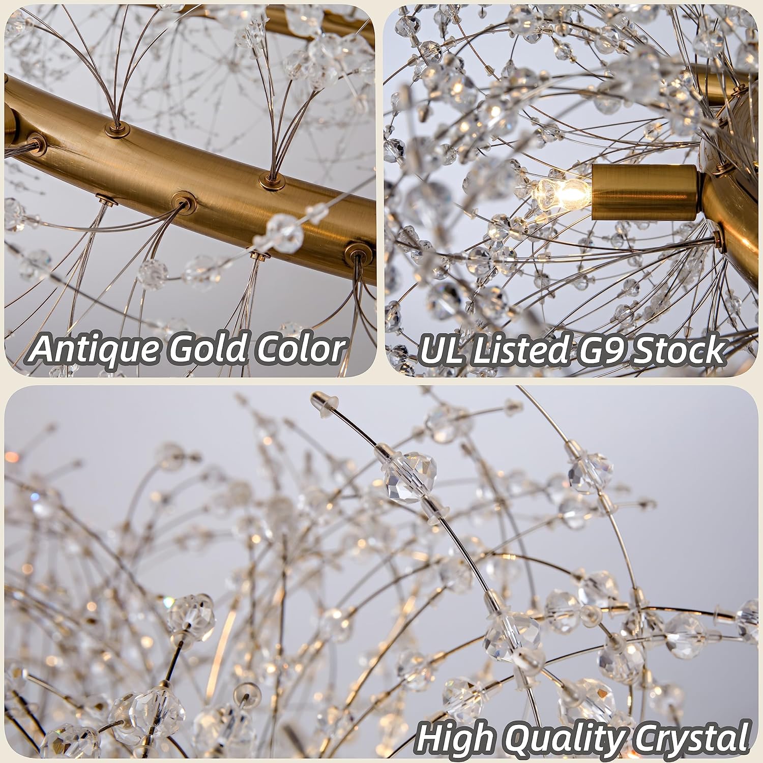 Round Luxe Gold Chandelier — 6-Light - View 6