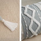 Lumbar Boho Blue Pillow Cover — 14x36 - View 8