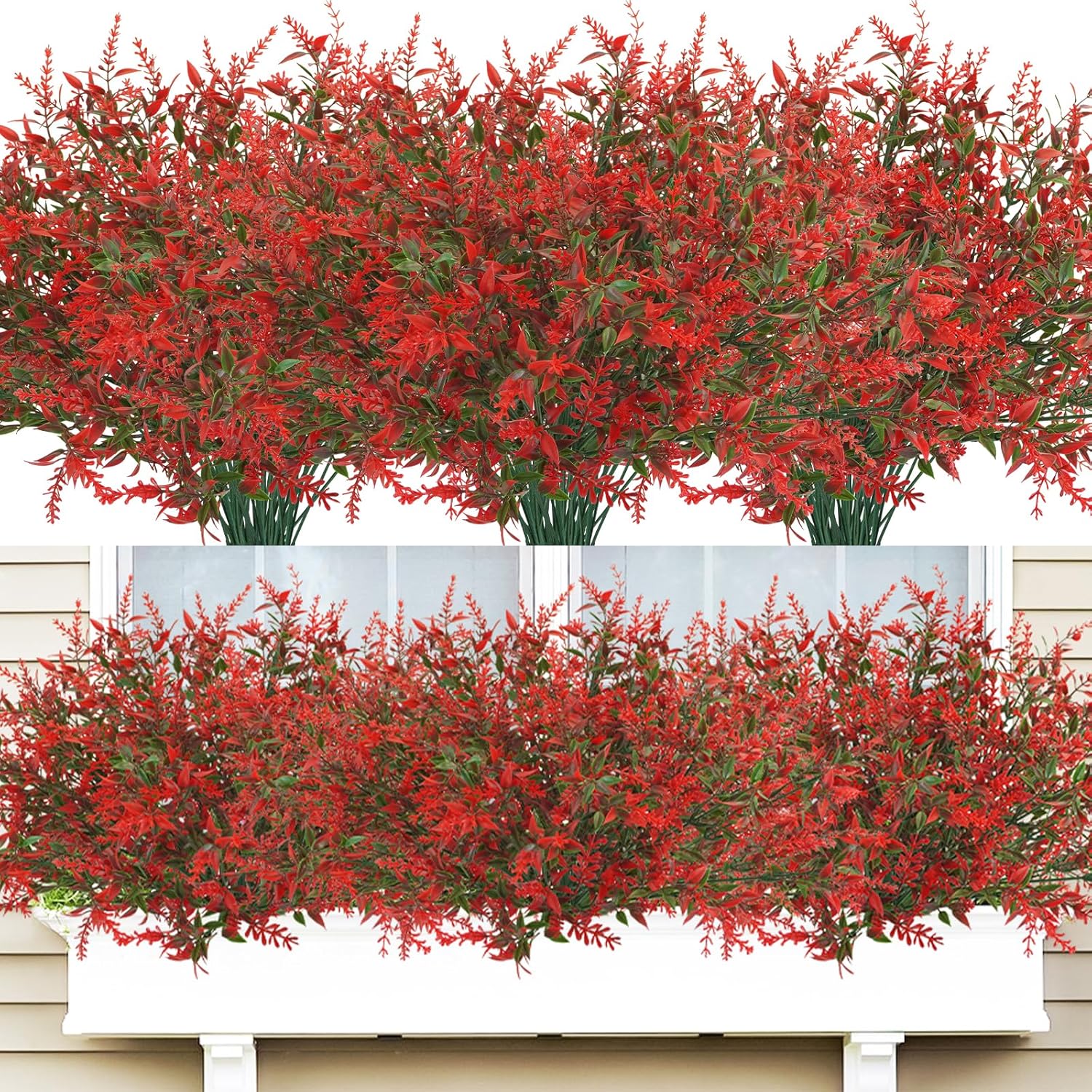 Pink Faux Plant — Red