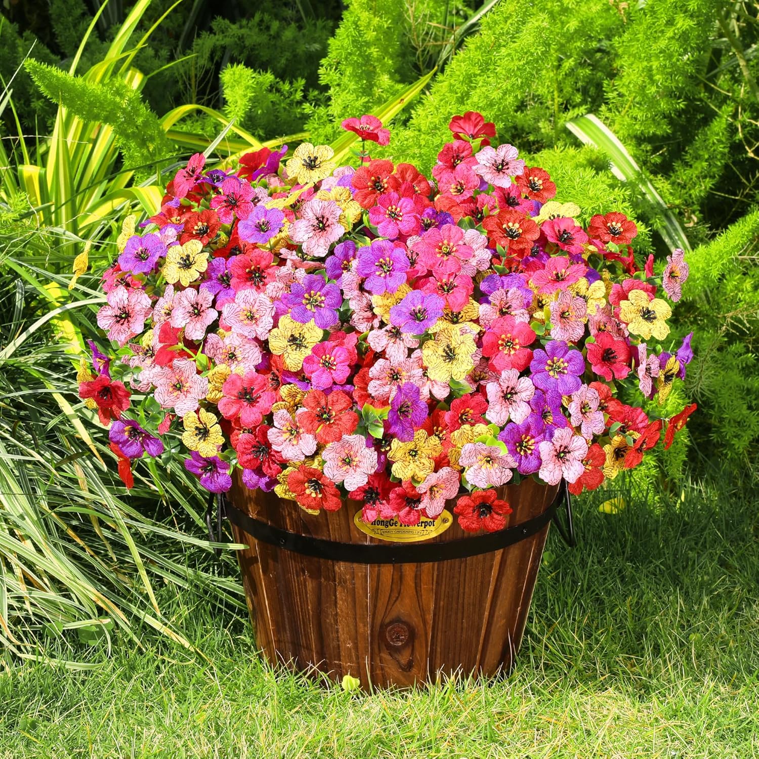 Farmhouse Pink Faux Plant — Mixed Color(red+yellow+fuchsia Purple+pink+purple)
