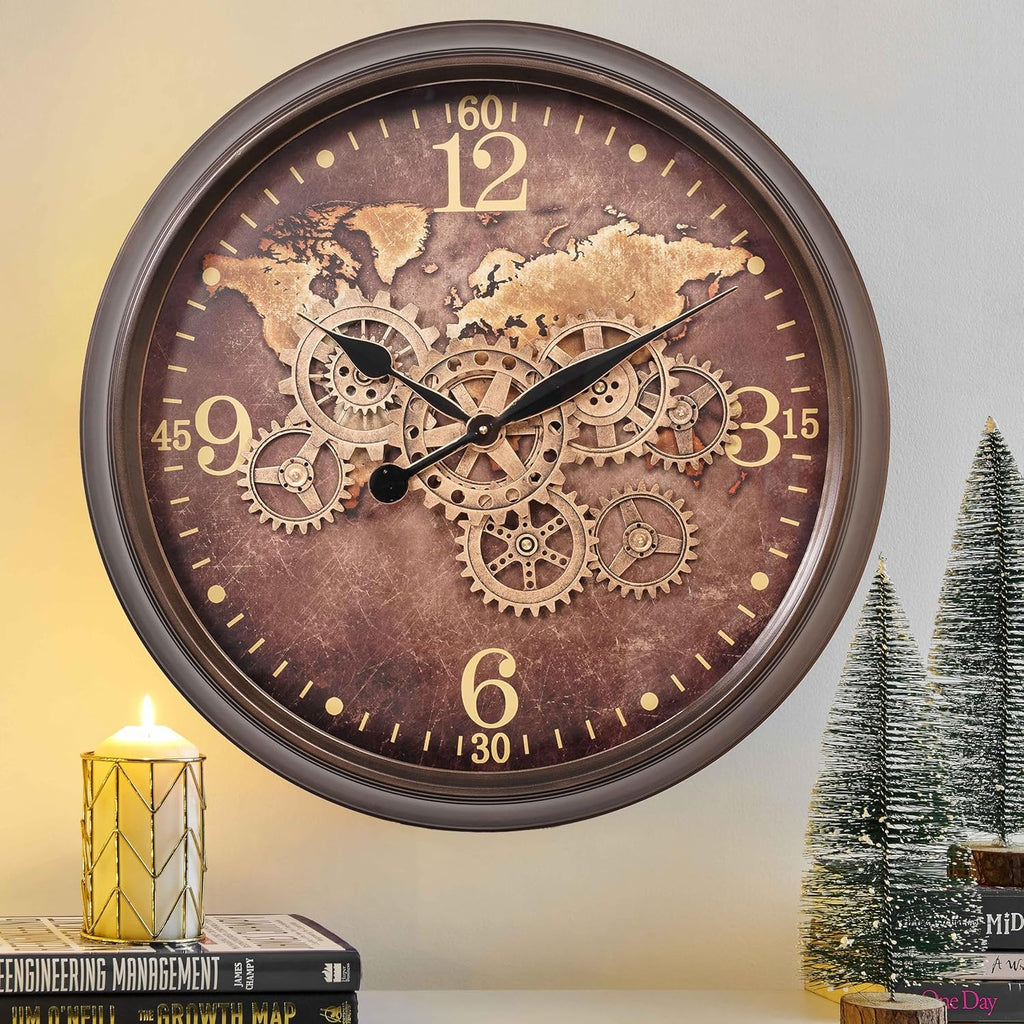 Oversized Farmhouse Beige Wall Clock — 24" — 24.4 Inch