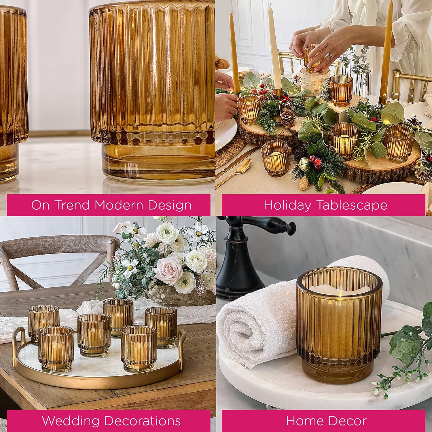 Vintage Boho Gold Candle — Set of 6 - View 5
