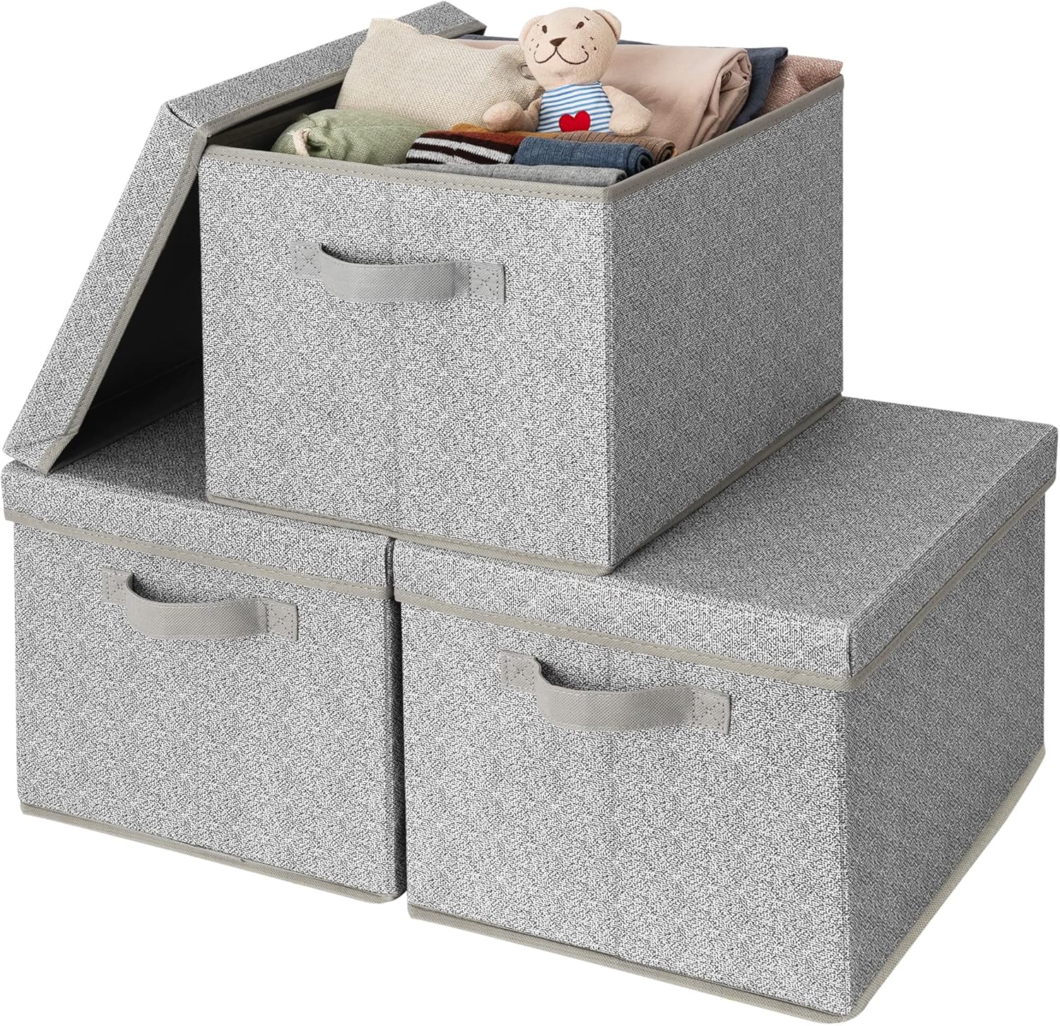 Linen Beige Storage Bin — Large