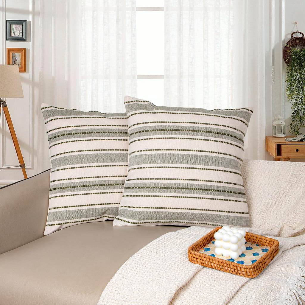Boho Fabric Throw Pillow Cover — 18"
