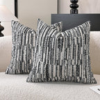Chenille Boho Beige Throw Pillow Cover — 18"