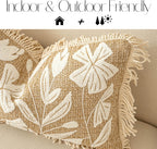 Lumbar Boho Beige Throw Pillow Cover — 20" - View 2