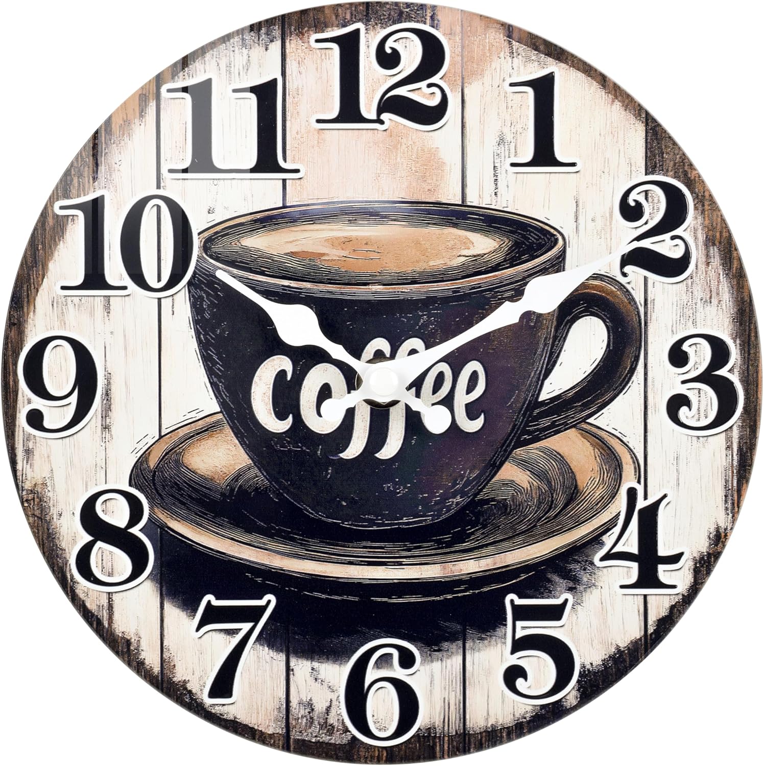 Battery Operated Brown Wall Clock — 14" — Coffee