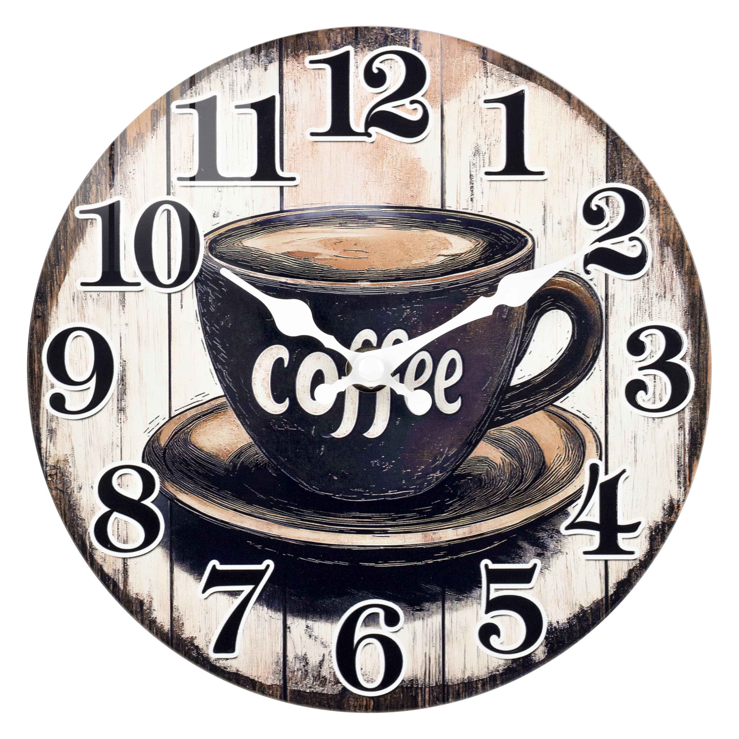 Battery Operated Brown Wall Clock — 14"