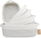 Boho Beige Woven Basket — Black Stitching