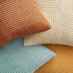 Velvet Boho Beige Throw Pillow Cover — 20" - View 7