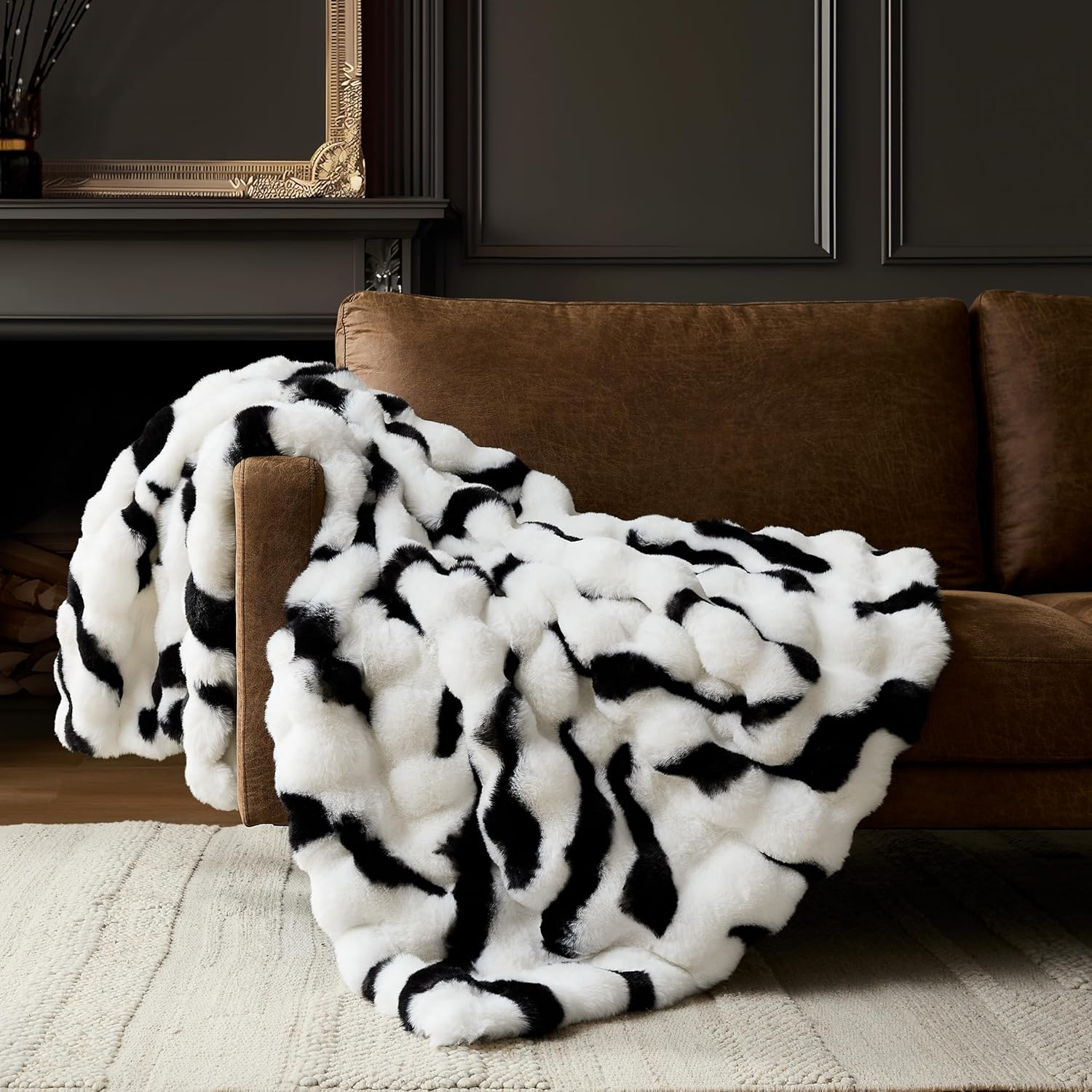 Luxe Beige Throw Pillow — 50" — Zebra