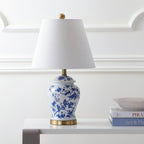 Linen Farmhouse Blue Bedside Lamp — 22" - View 9