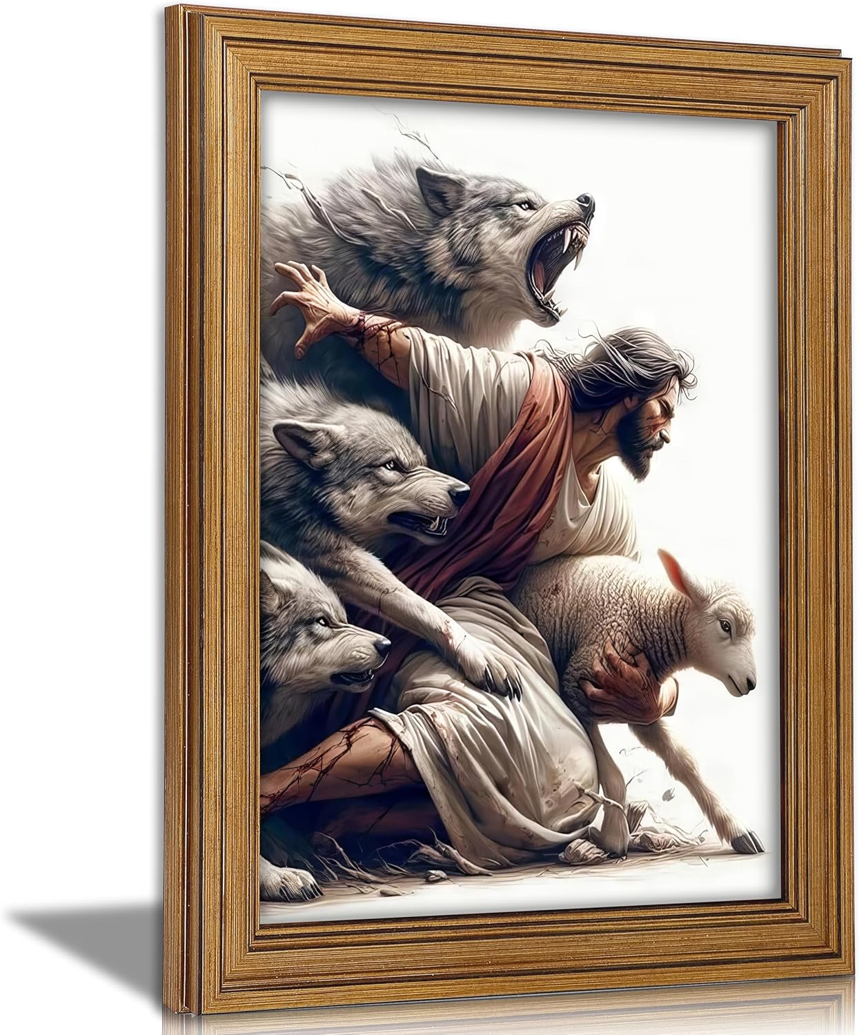 Black Canvas Wall Art — 16" — Gold Framed