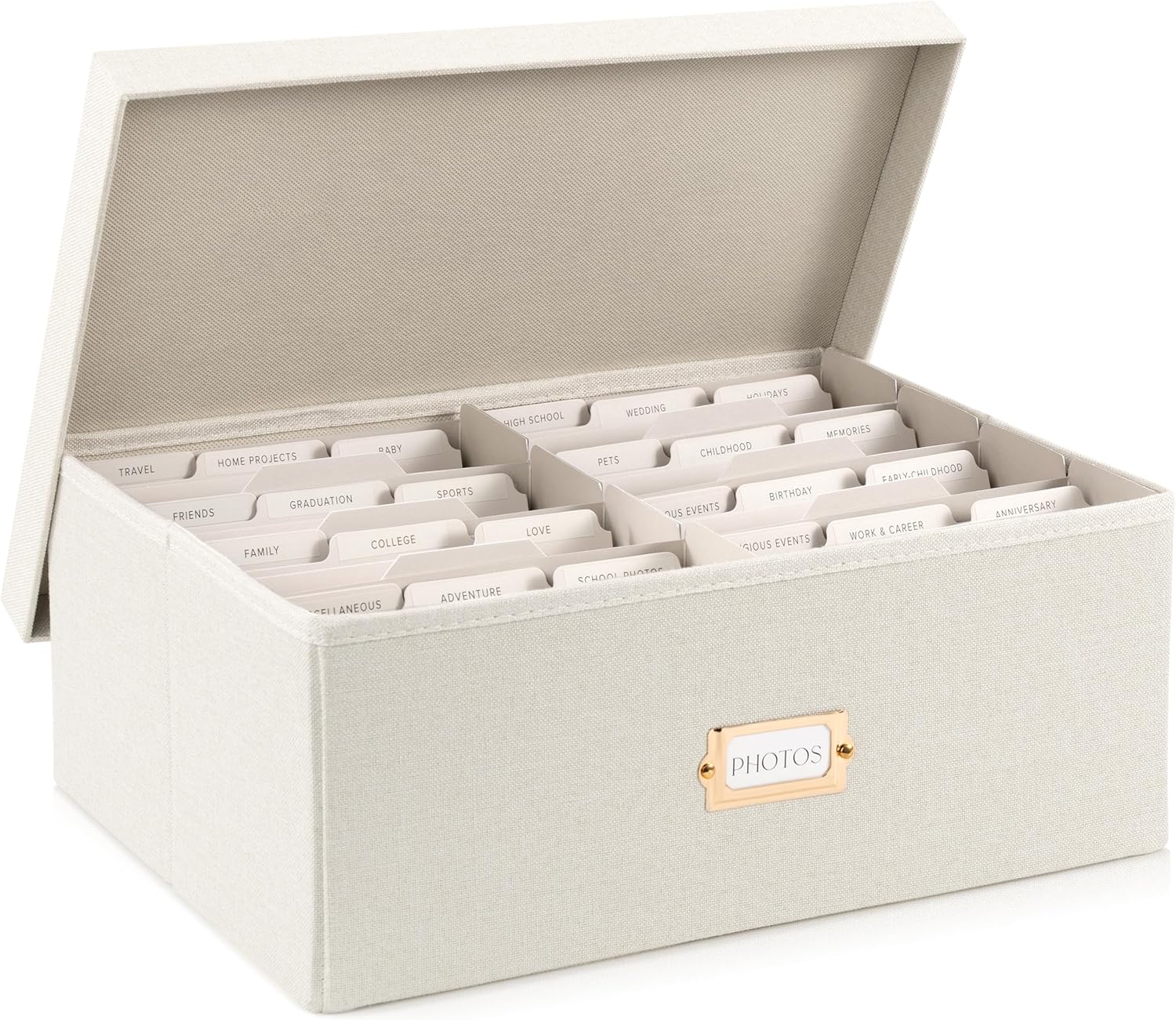 Linen Beige Storage Basket — 4x6 — Beige