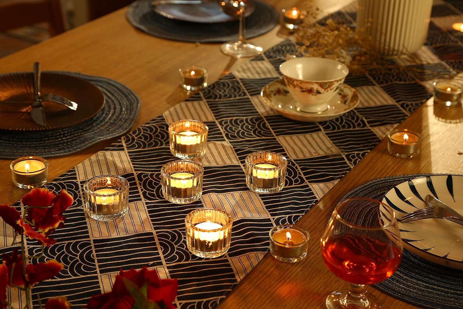 Round Luxe Gold Candle — Set of 24 - View 3