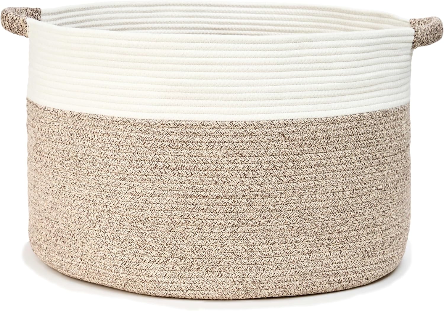 Round Boho Black Throw Pillow — 16" — White/Mixed Brown