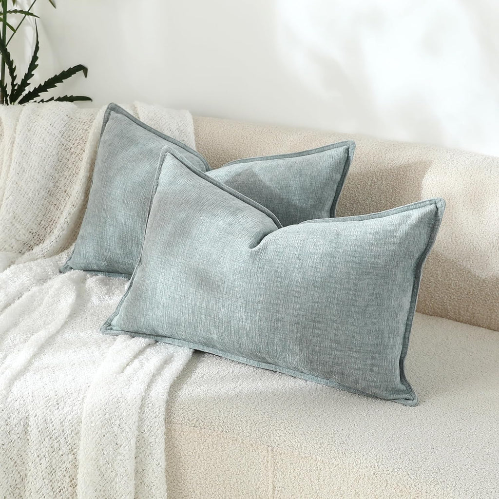 Chenille Beige Throw Pillow Cover — 20" - View 7