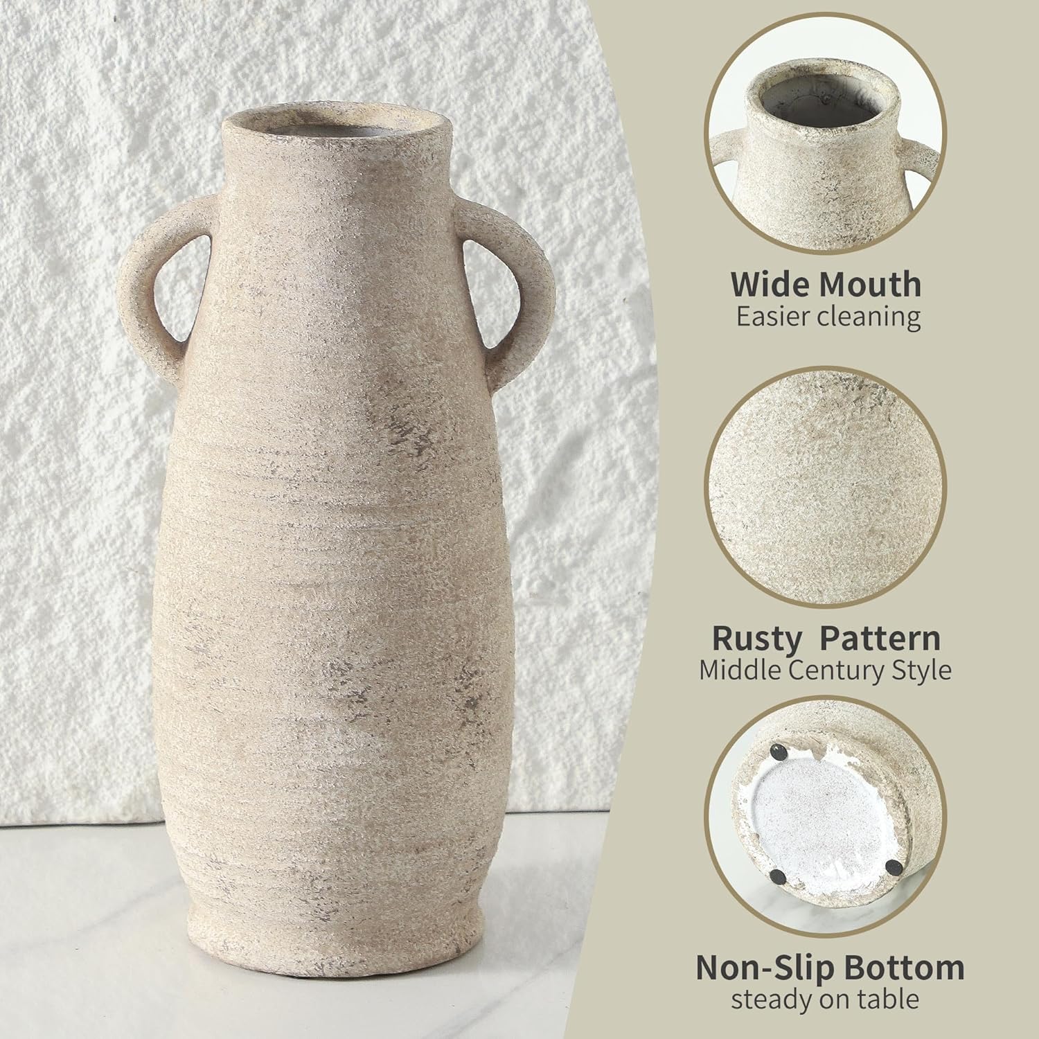 Boho Ceramic Flower Vase — 12" - View 5