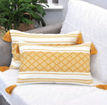 Boho Black Throw Pillow Cover — 20" — Mustard Yellow