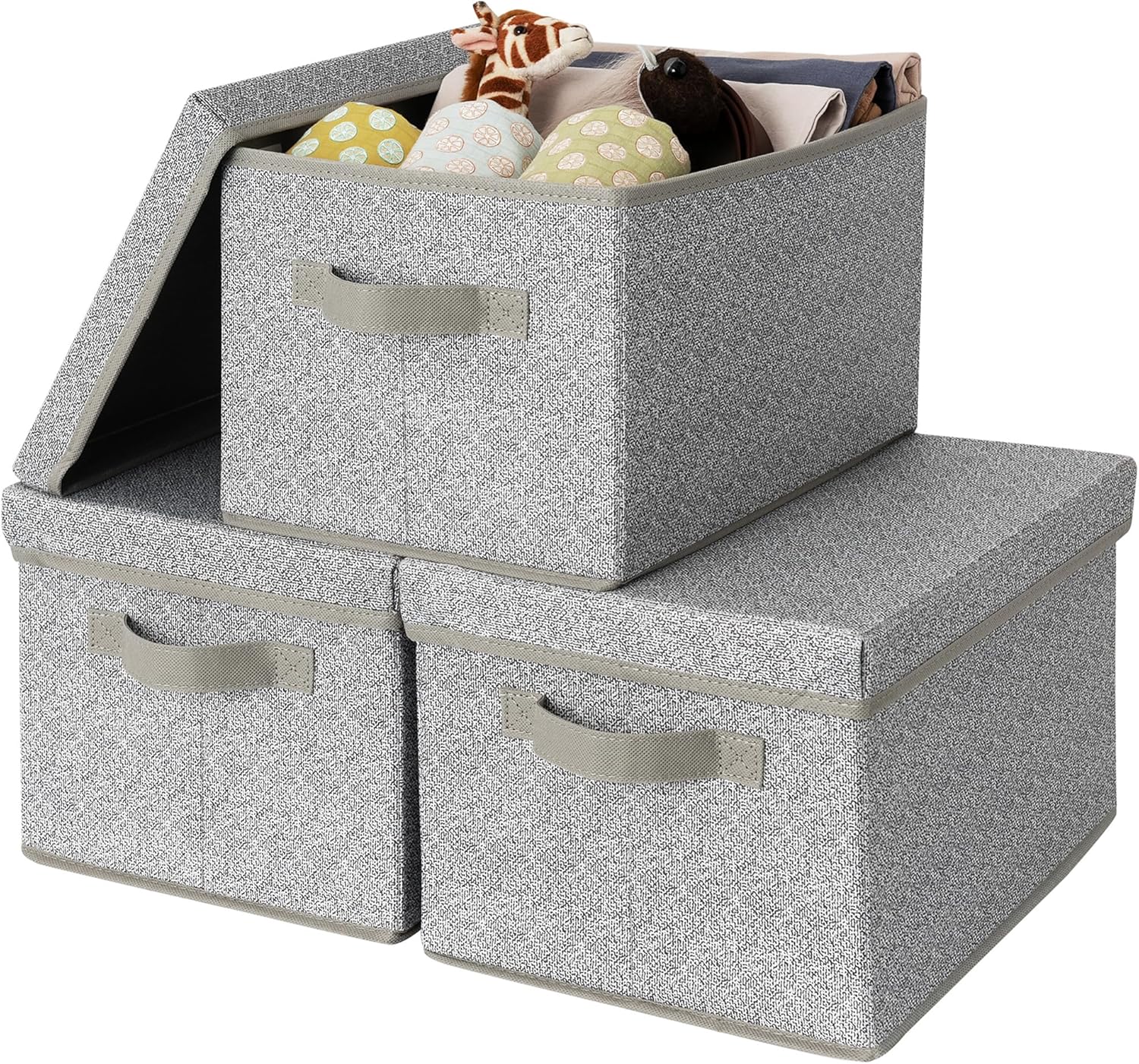 Linen Beige Storage Bin — Medium