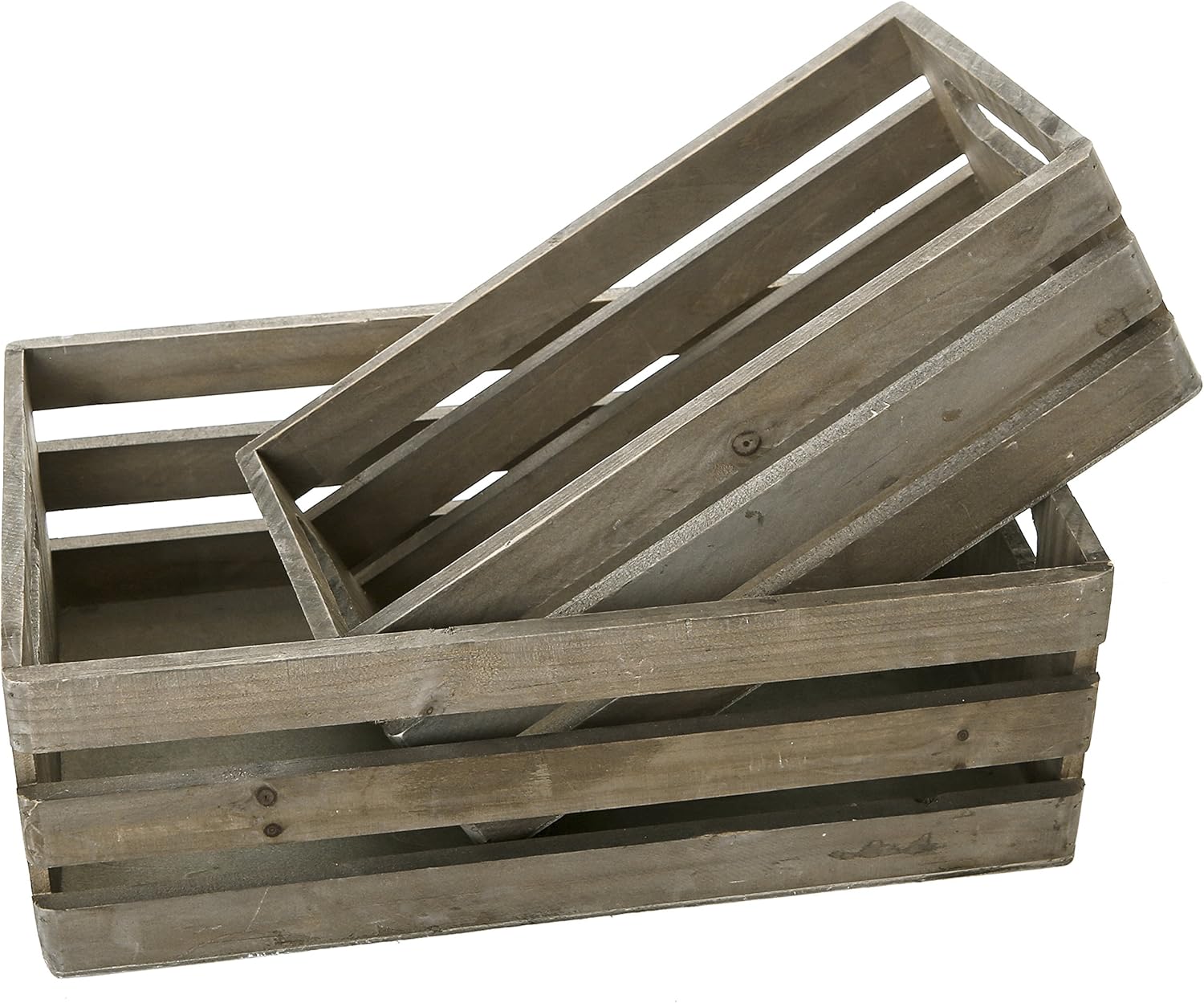 Farmhouse Brown Storage Basket — Set of 2 — Rustic Brown